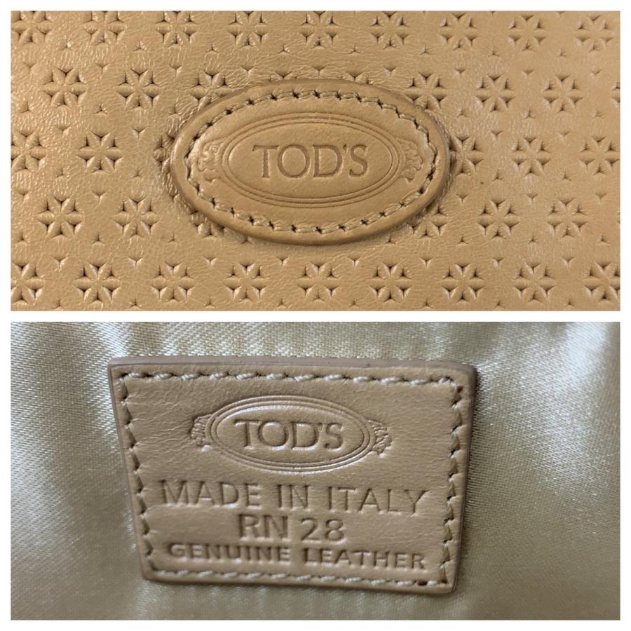美品 TOD’S トッズ ベージュ ゴールド金具 レザー ショルダーバッグ アクセサリーポーチ レディース 506444 【中古】 美品 TOD'S トッズ ベージュ ゴールド金具 レザー ショルダーバッグ