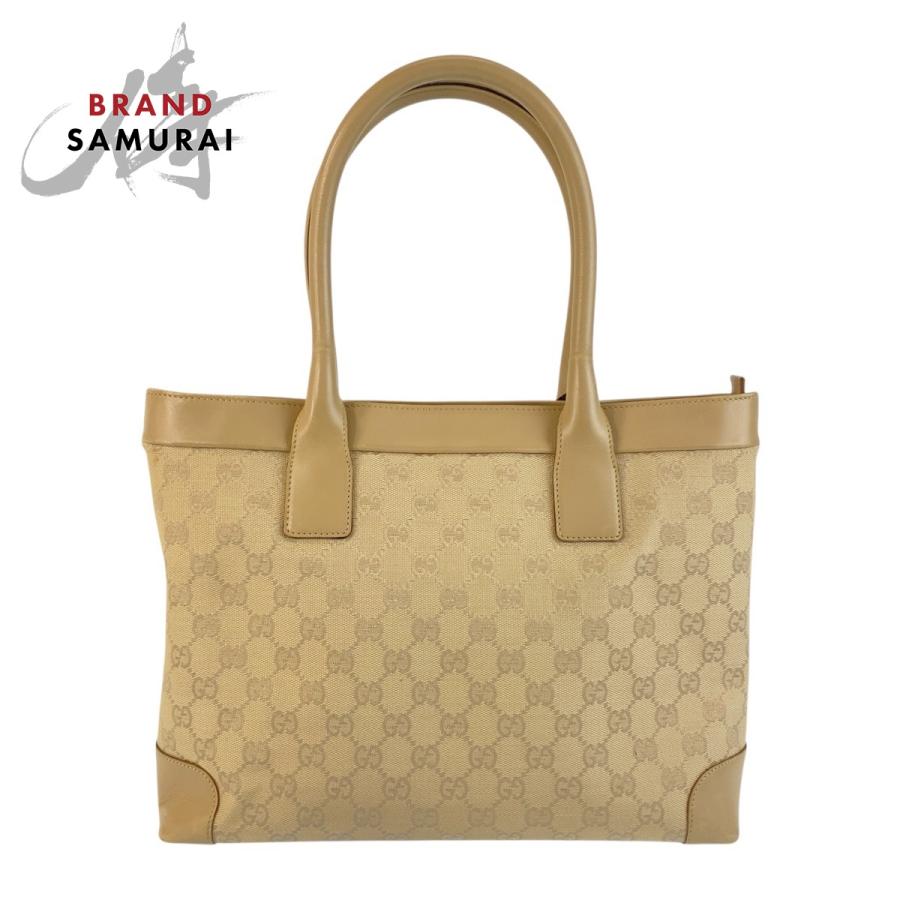 GUCCI（グッチ） 美品 ベージュ ゴールド金具 GGキャンバス/レザー
