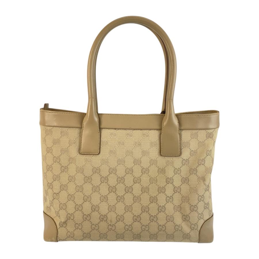 美品 GUCCI グッチ ベージュ ゴールド金具 GGキャンバス/レザー 33890 トートバッグ ショルダーバッグ レディース 506498_1