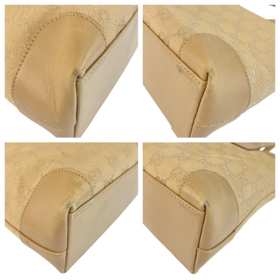 美品 GUCCI グッチ ベージュ ゴールド金具 GGキャンバス/レザー 33890 トートバッグ ショルダーバッグ レディース 506498_2