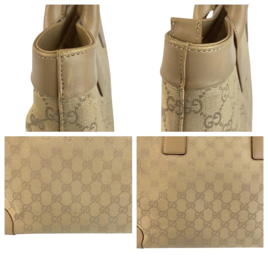 美品 GUCCI グッチ ベージュ ゴールド金具 GGキャンバス/レザー 33890 トートバッグ ショルダーバッグ レディース 506498_5