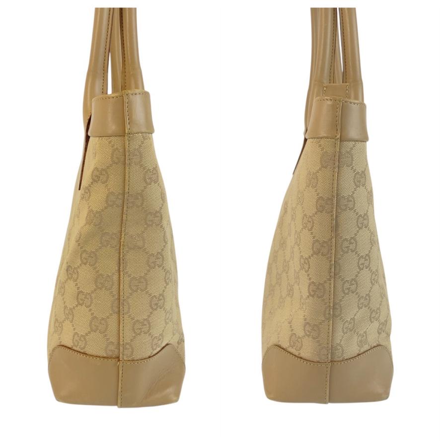 美品 GUCCI グッチ ベージュ ゴールド金具 GGキャンバス/レザー 33890 トートバッグ ショルダーバッグ レディース 506498_7