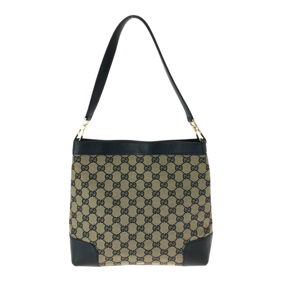 GUCCI GG ショルダーバッグ ブラック ロゴ レザー ゴールド金具 GUCCI（グッチ） 極 美品 箱付き オールドグッチ ヴィンテージ GG ロゴ