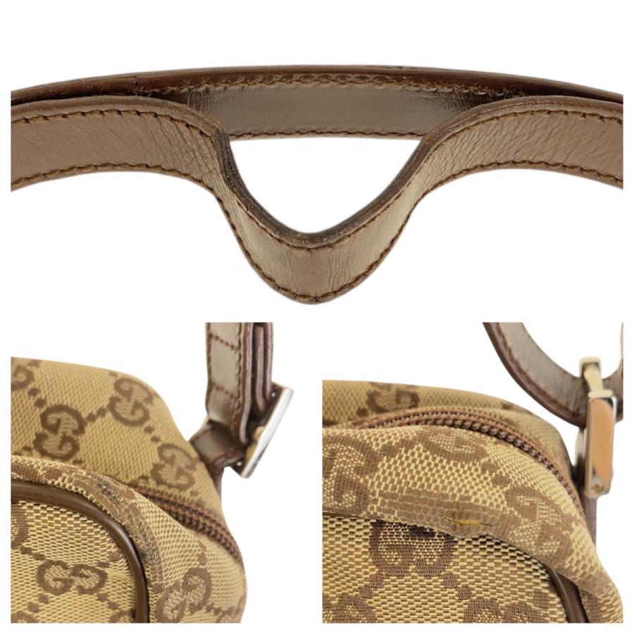 GUCCI グッチ ベージュ ブラウン シルバー金具 GGキャンバス /レザー 018 1612 ショルダーバッグ ポシェット レディース 506500 【中古】 GUCCI（グッチ） ベージュ ブラウン シルバー金具 GGキャンバス/レザー