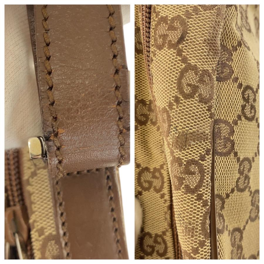 GUCCI（グッチ） ベージュ ブラウン シルバー金具 GGキャンバス/レザー
