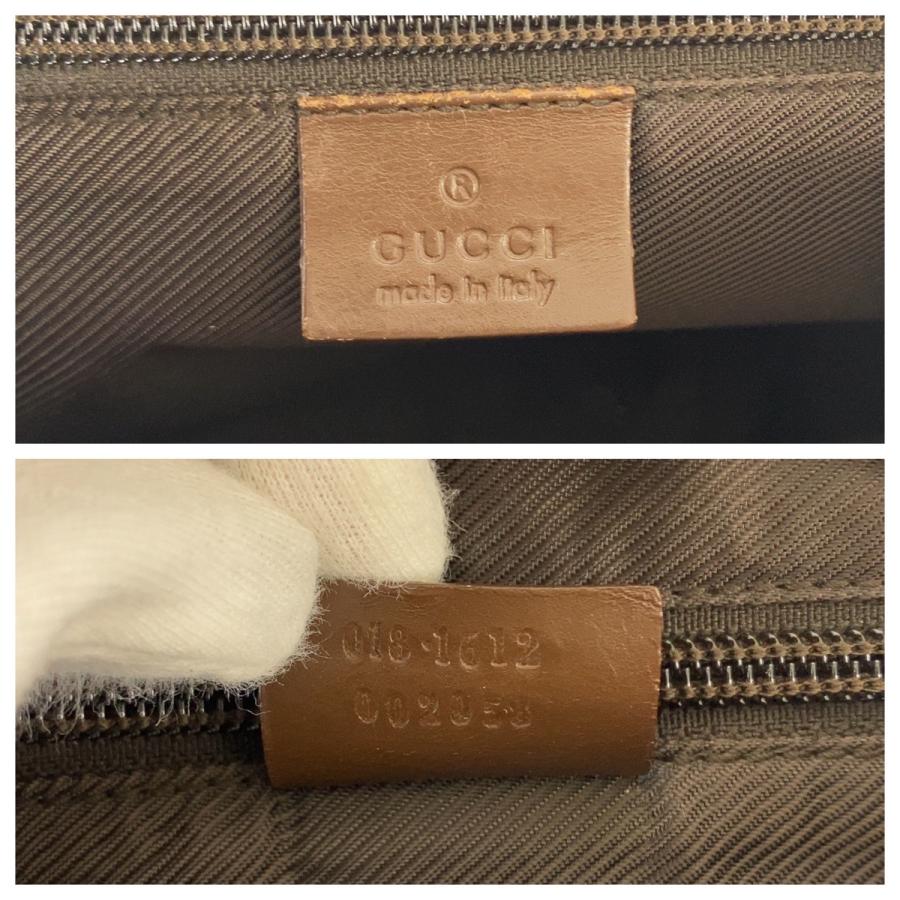 GUCCI グッチ ベージュ ブラウン シルバー金具 GGキャンバス /レザー 018 1612 ショルダーバッグ ポシェット レディース 506500 【中古】 GUCCI（グッチ） ベージュ ブラウン シルバー金具 GGキャンバス/レザー