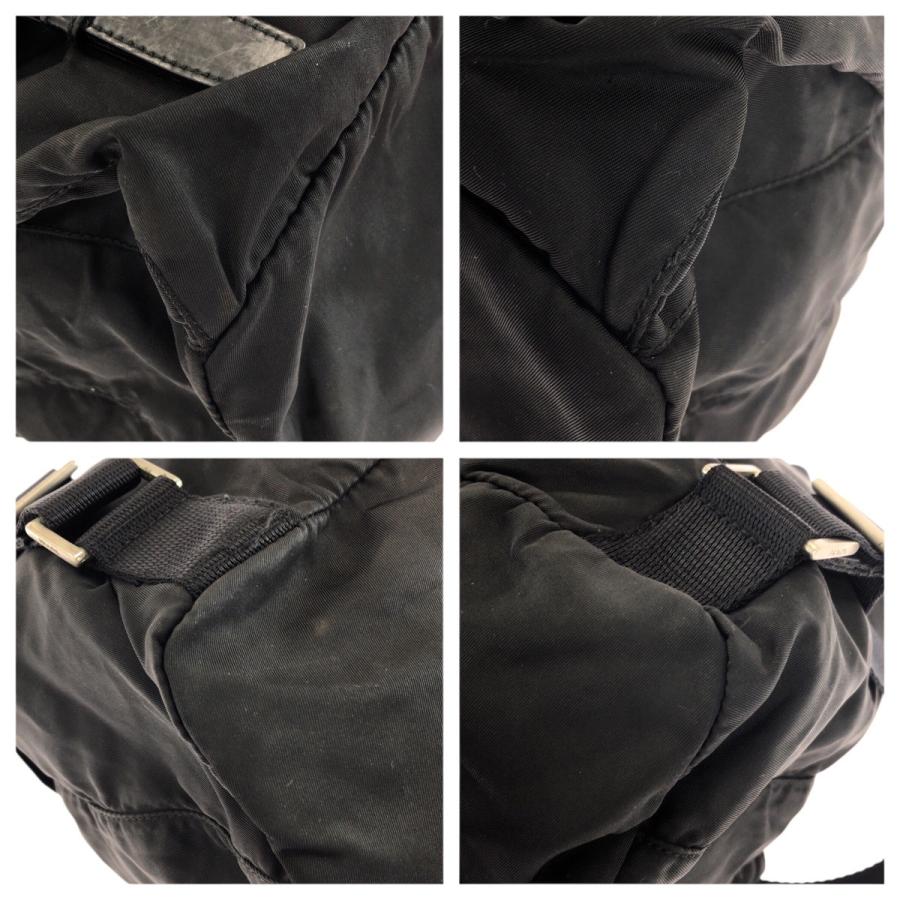 PRADA（プラダ） テスート 三角ロゴプレート ブラック 黒 シルバー金具