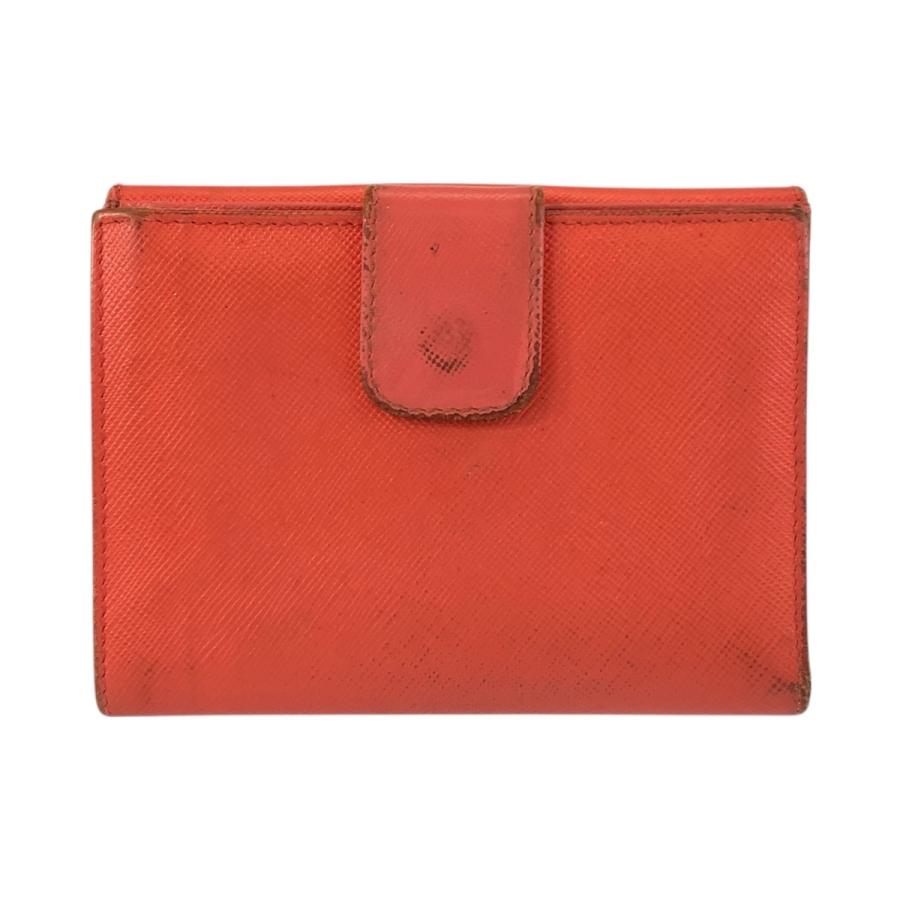 PRADA プラダ ロゴ オレンジ ゴールド金具 レザー 折財布 コンパクトウォレット レディース 506554 | PRADA | 01