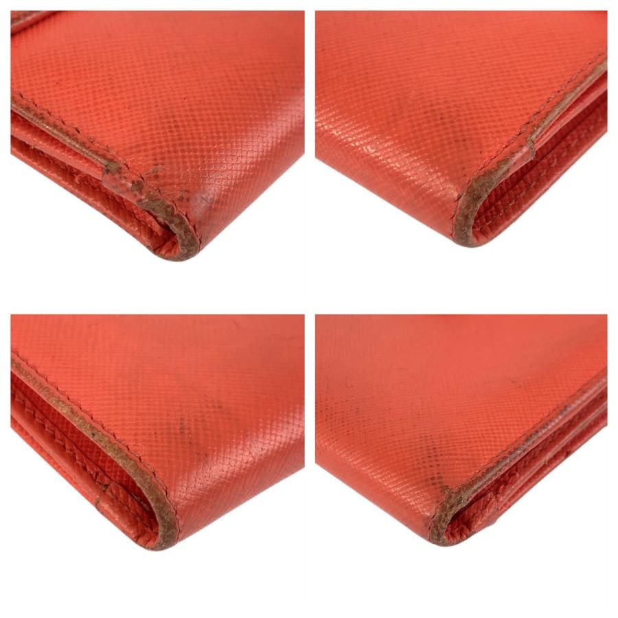 PRADA プラダ ロゴ オレンジ ゴールド金具 レザー 折財布 コンパクトウォレット レディース 506554 | PRADA | 02