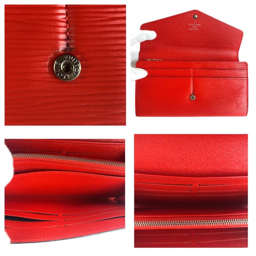 美品 LOUIS VUITTON ルイヴィトン エピ ポルトフォイユ サラ レッド シルバー金具 レザー M60723 長財布 ロングウォレット レディース 506587 【中古】 LOUIS VUITTON（ルイ・ヴィトン） 美品 エピ ポルトフォイユ サラ