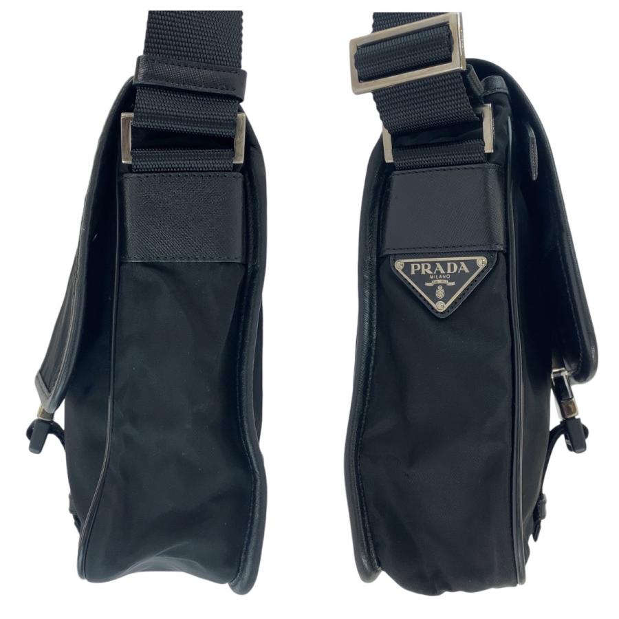 PRADA プラダ テスート 三角ロゴプレート ブラック 黒 シルバー金具 ナイロン ショルダーバッグ メッセンジャーバッグ レディース 506599_6