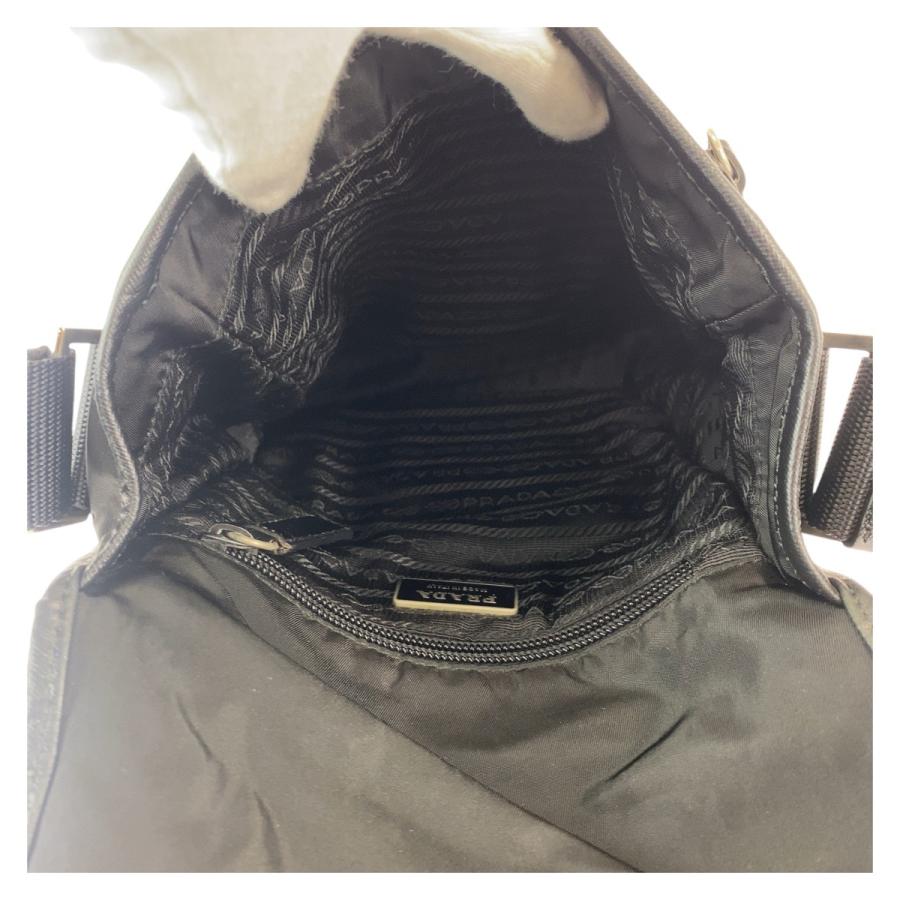 PRADA プラダ テスート 三角ロゴプレート ブラック 黒 シルバー金具 ナイロン ショルダーバッグ メッセンジャーバッグ レディース 506599_7