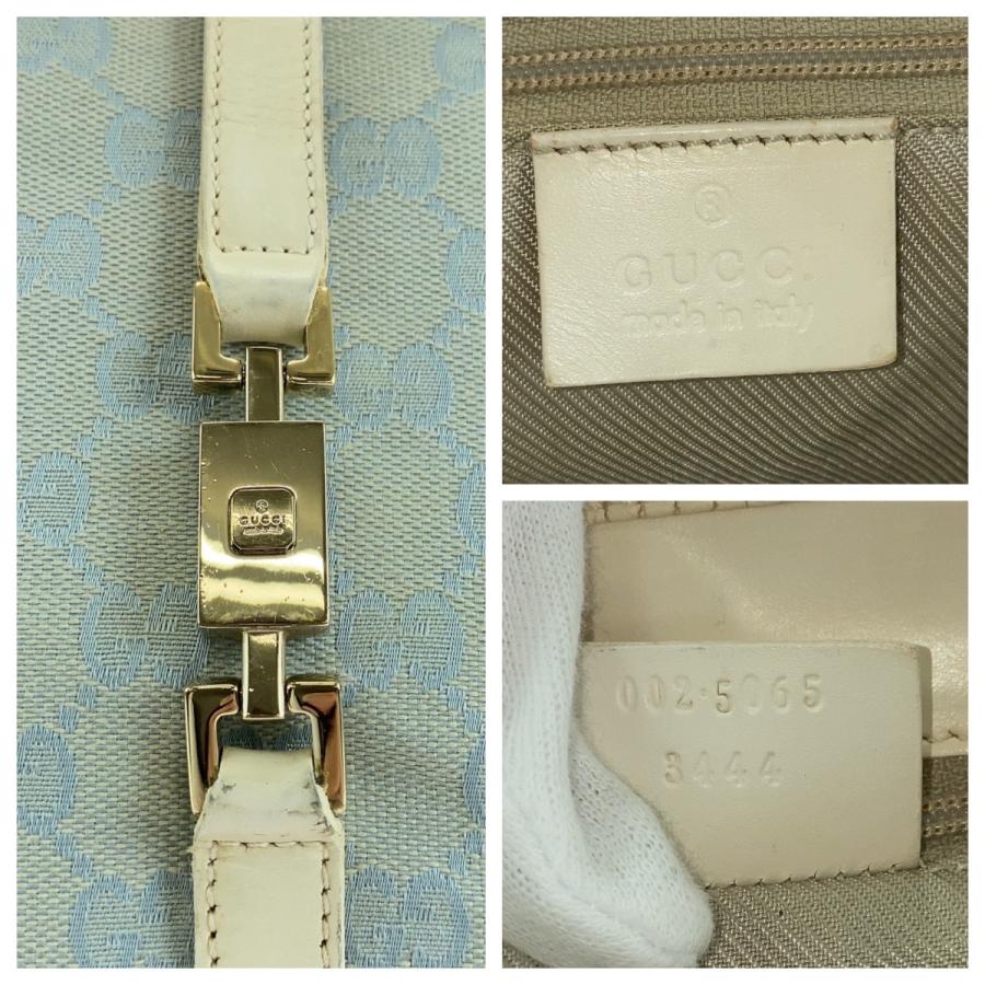 GUCCI グッチ ジャッキー ライトブルー ゴールド金具 GGキャンバス 002 5065 トートバッグ ハンドバッグ レディース 506612