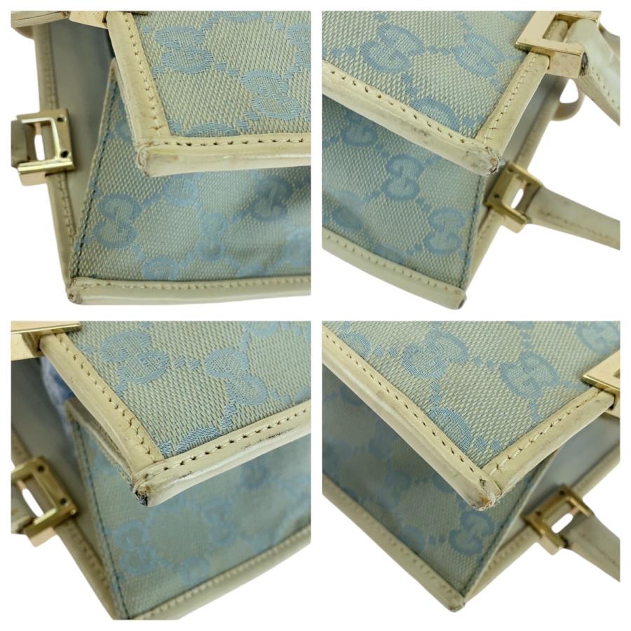 GUCCI グッチ ジャッキー ライトブルー ゴールド金具 GGキャンバス 002 5065 トートバッグ ハンドバッグ レディース 506612