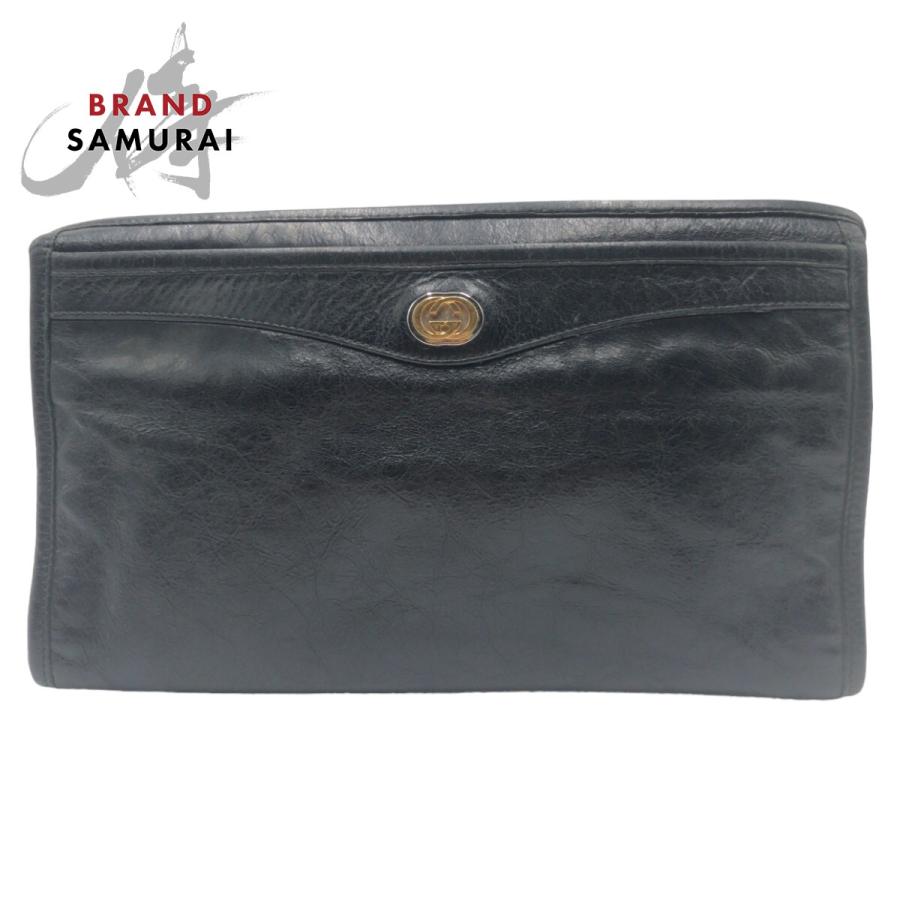 GUCCI（グッチ） 美品 インターロッキング ブラック レザー 575991