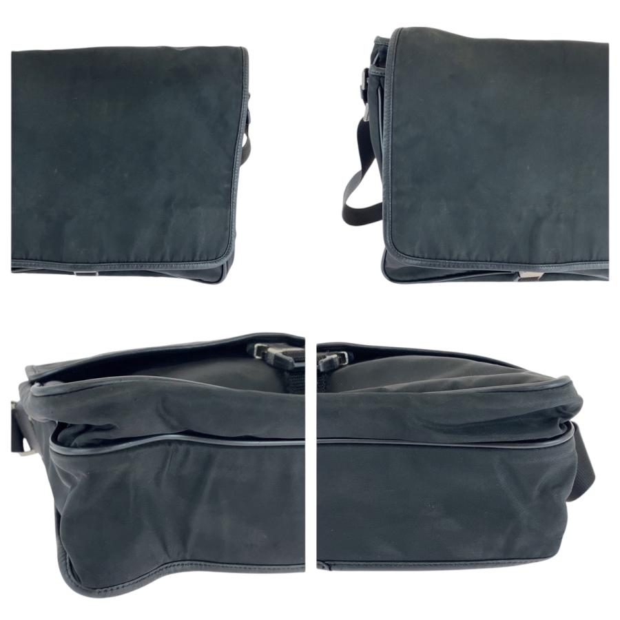 PRADA プラダ テスート 三角ロゴプレート ブラック 黒 シルバー金具 V166 ショルダーバッグ メッセンジャーバッグ レディース 506643_4