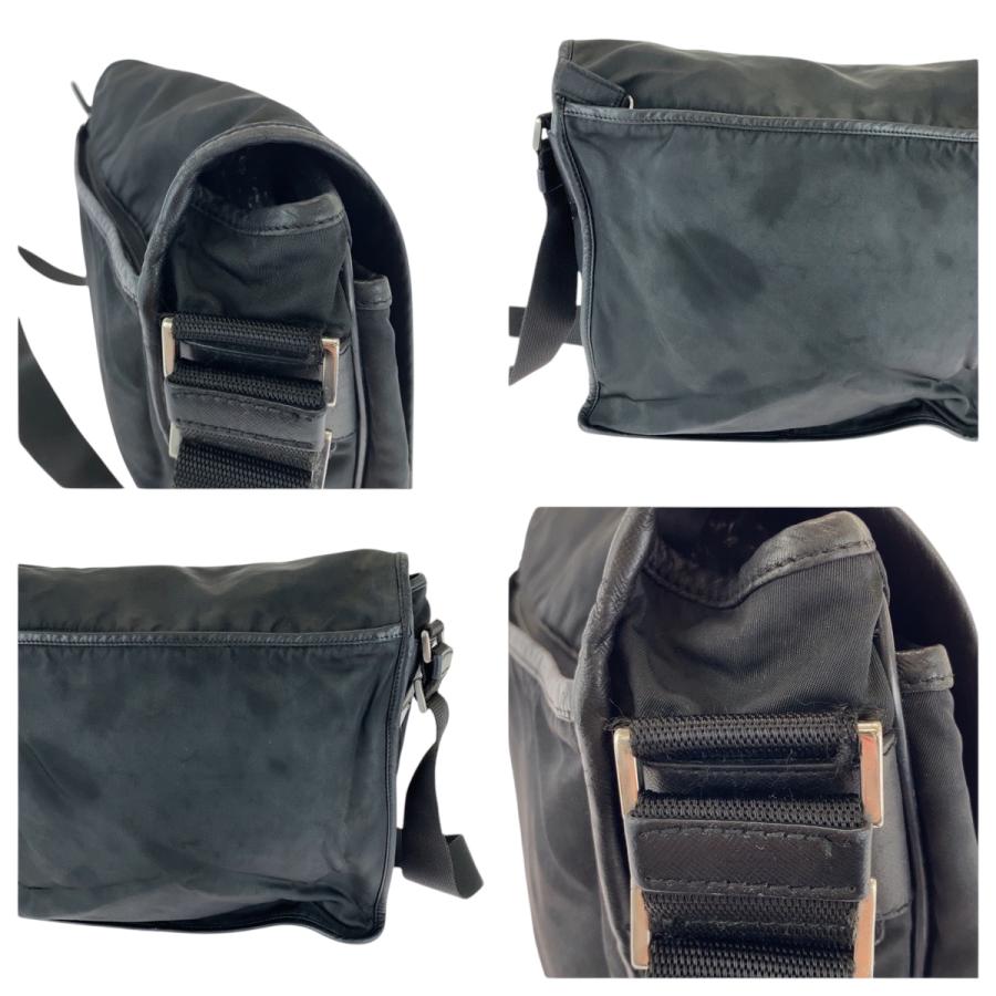 PRADA プラダ テスート 三角ロゴプレート ブラック 黒 シルバー金具 V166 ショルダーバッグ メッセンジャーバッグ レディース 506643_5