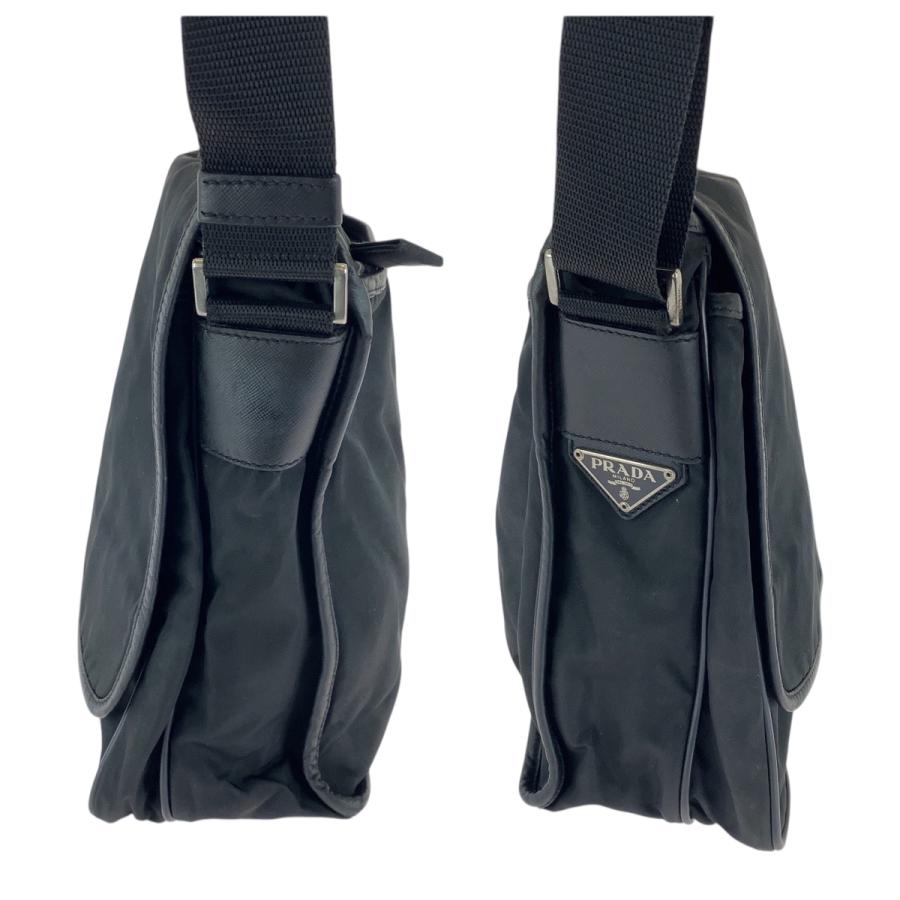 PRADA プラダ テスート 三角ロゴプレート ブラック 黒 シルバー金具 V166 ショルダーバッグ メッセンジャーバッグ レディース 506643_7