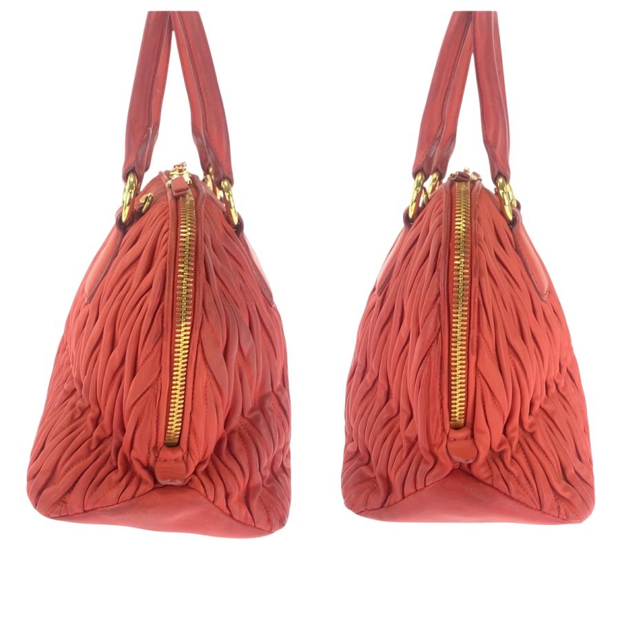 miu miu（ミュウミュウ） マテラッセ オレンジ ゴールド金具 レザー