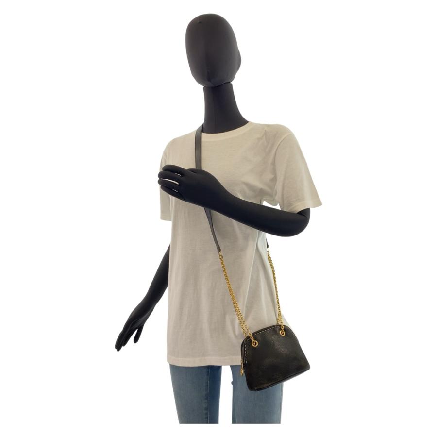 美品 CELINE セリーヌ ヴィンテージ トリオンフ ブラック 黒 ゴールド金具 レザー ミニショルダーバッグ アクセサリーポーチ ポシェット レディース 506664 【中古】 CELINE（セリーヌ） ショルダーバッグ TEEN ティーン Small Triomphe