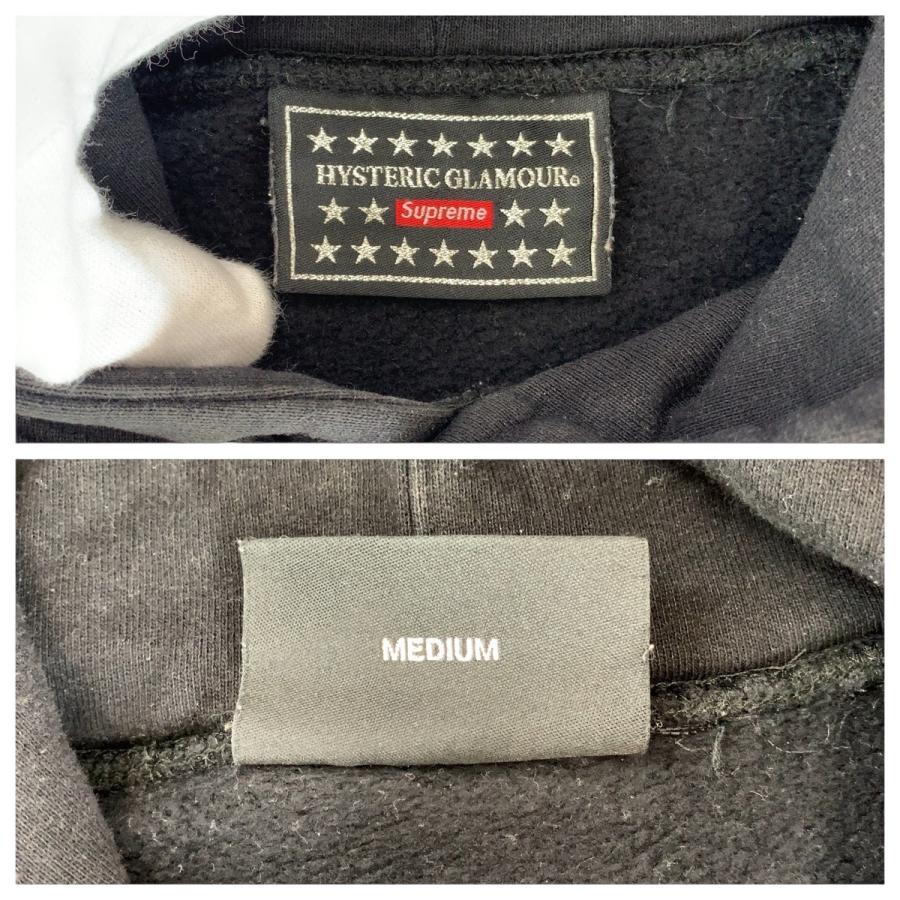 ヒステリック×シュプリーム　パーカー　ブラック　M Supreme シュプリーム 17AW × HYSTERIC GLAMOUR Patches Zip Up