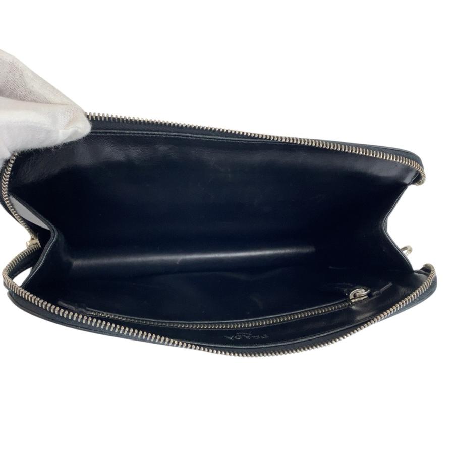 PRADA（プラダ） 美品 サフィアーノ ブラック 黒 シルバー金具 レザー