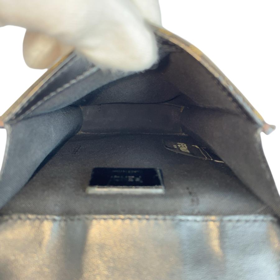 美品 FENDI フェンディ ズッカ ブラウン シルバー金具 キャンバス/レザー 7AR871 A921 ショルダーバッグ ポシェット メンズ 506736