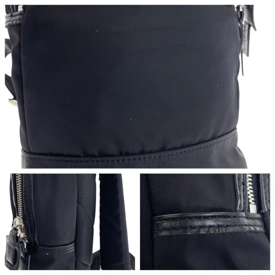 DIESEL（ディーゼル） 美品 ブラック 黒 シルバー金具 ナイロン/レザー