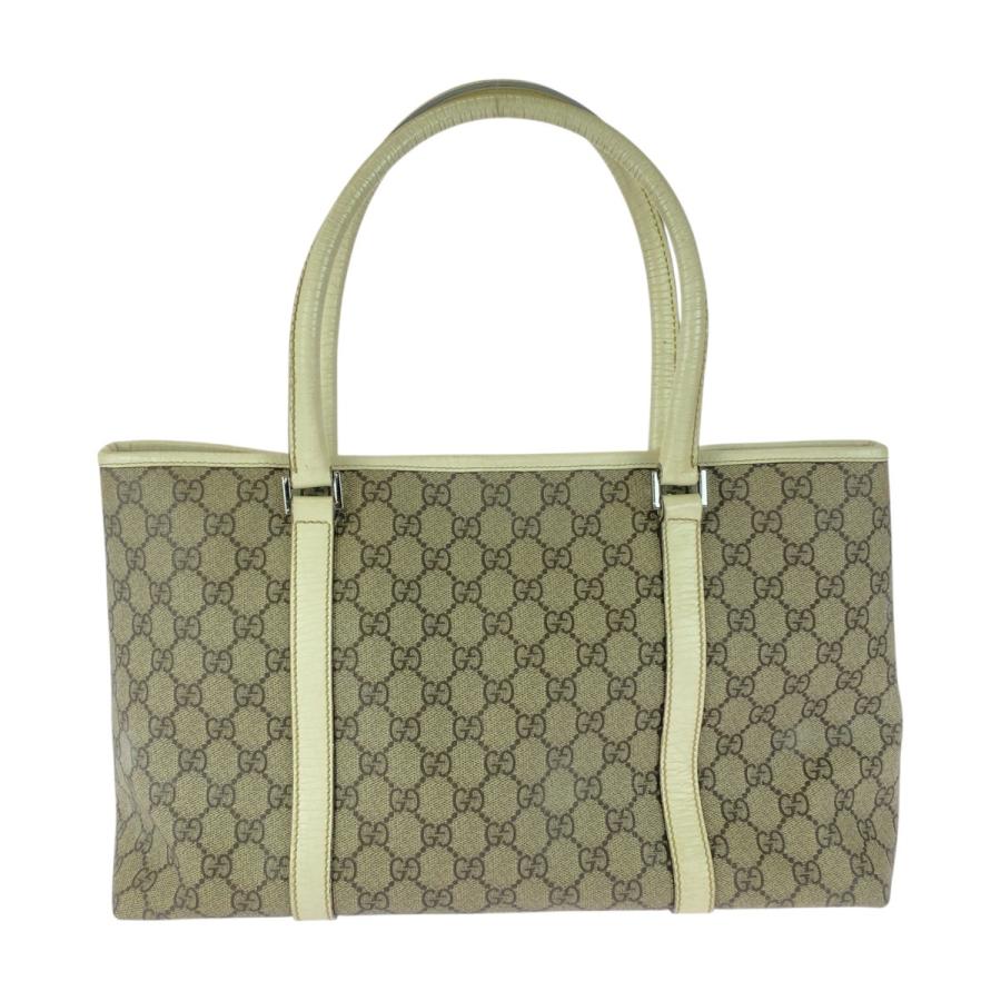 GUCCI グッチ ベージュ ホワイト シルバー金具 GGスプリームキャンバス/レザー 114595 トートバッグ ショルダーバッグ レディース 506802 | GUCCI | 01