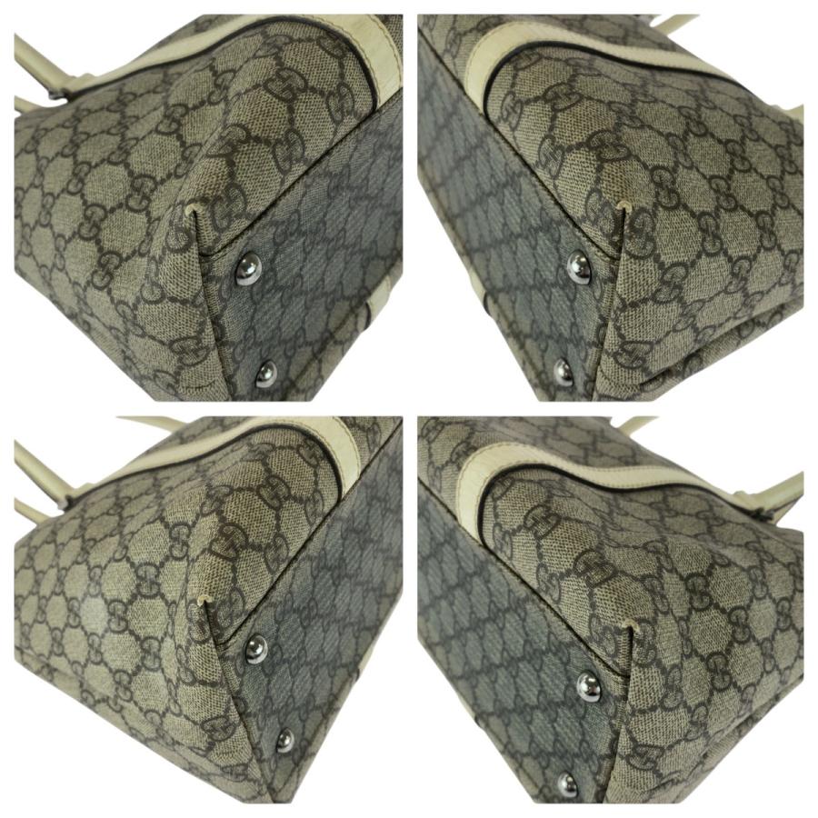 GUCCI グッチ ベージュ ホワイト シルバー金具 GGスプリームキャンバス/レザー 114595 トートバッグ ショルダーバッグ レディース 506802 | GUCCI | 02