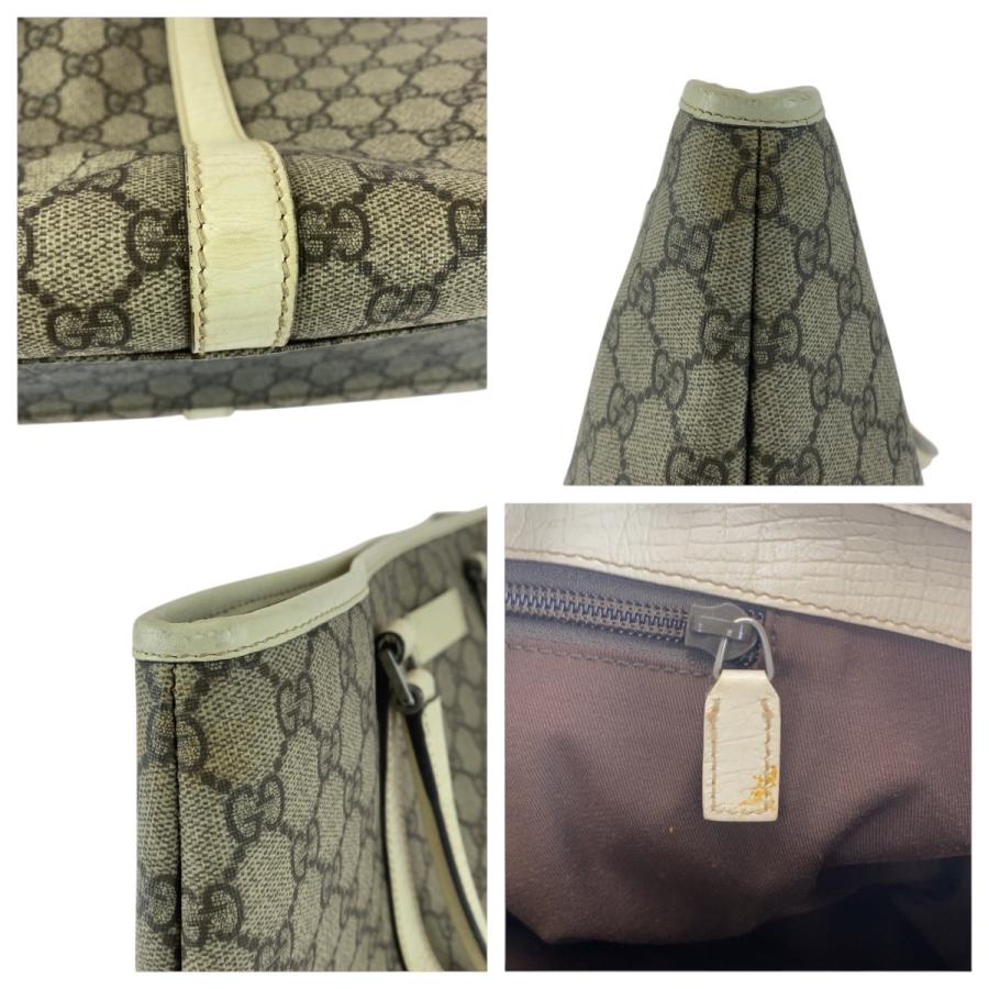 GUCCI グッチ ベージュ ホワイト シルバー金具 GGスプリームキャンバス/レザー 114595 トートバッグ ショルダーバッグ レディース 506802 | GUCCI | 05