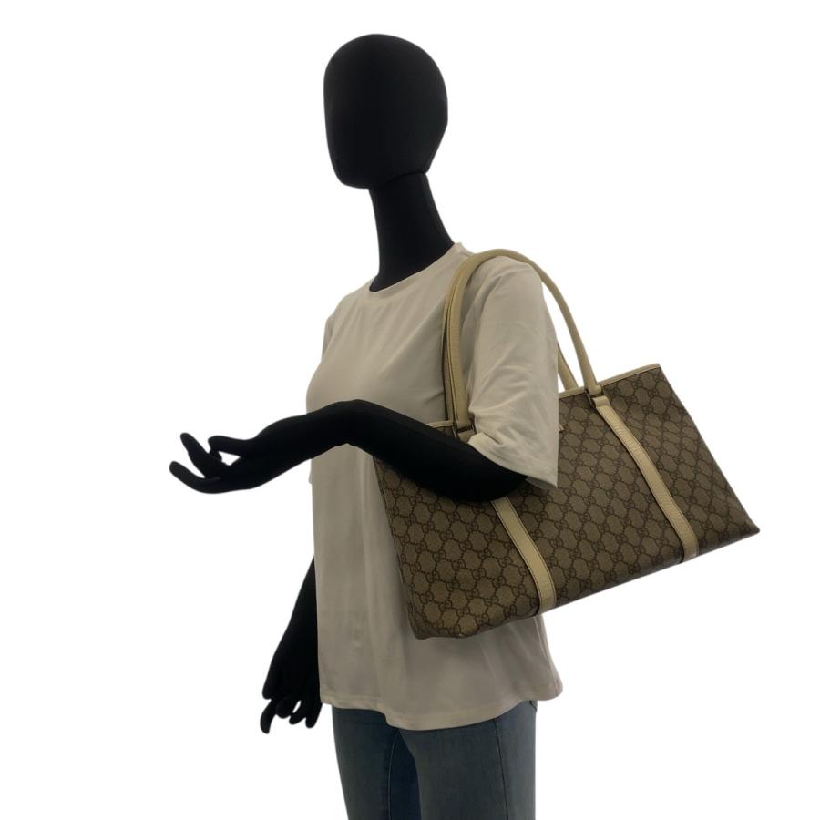 GUCCI グッチ ベージュ ホワイト シルバー金具 GGスプリームキャンバス/レザー 114595 トートバッグ ショルダーバッグ レディース 506802 | GUCCI | 06