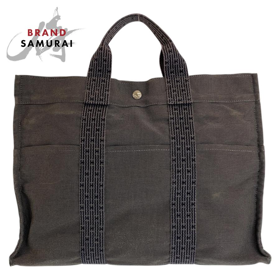 HERMES（エルメス） エールラインMM グレー シルバー金具 キャンバス