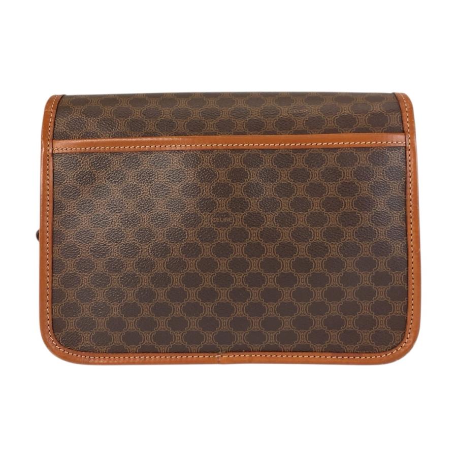 美品 CELINE セリーヌ ヴィンテージ マカダム ブラウン ゴールド金具 PVC /レザー DM96 ショルダーバッグ ポシェット レディース 506805 【中古】 CELINE（セリーヌ） 美品 ヴィンテージ マカダム ブラウン ゴールド