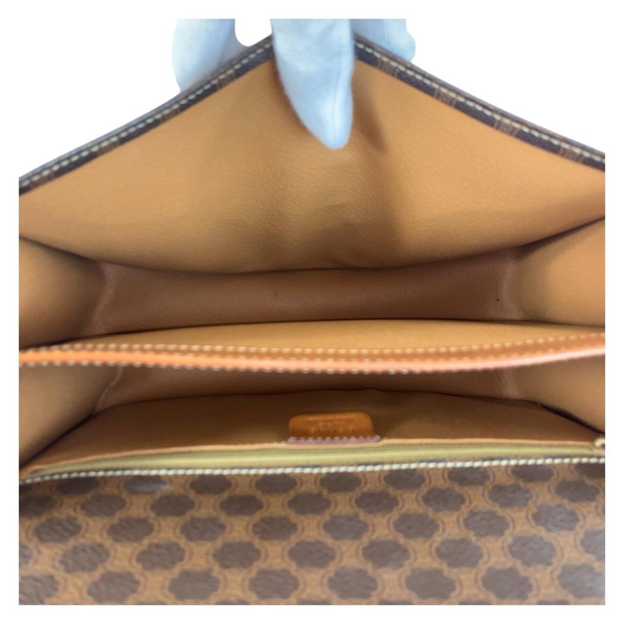 美品 CELINE セリーヌ ヴィンテージ マカダム ブラウン ゴールド金具 PVC /レザー DM96 ショルダーバッグ ポシェット レディース 506805 【中古】 CELINE（セリーヌ） 美品 ヴィンテージ マカダム ブラウン ゴールド