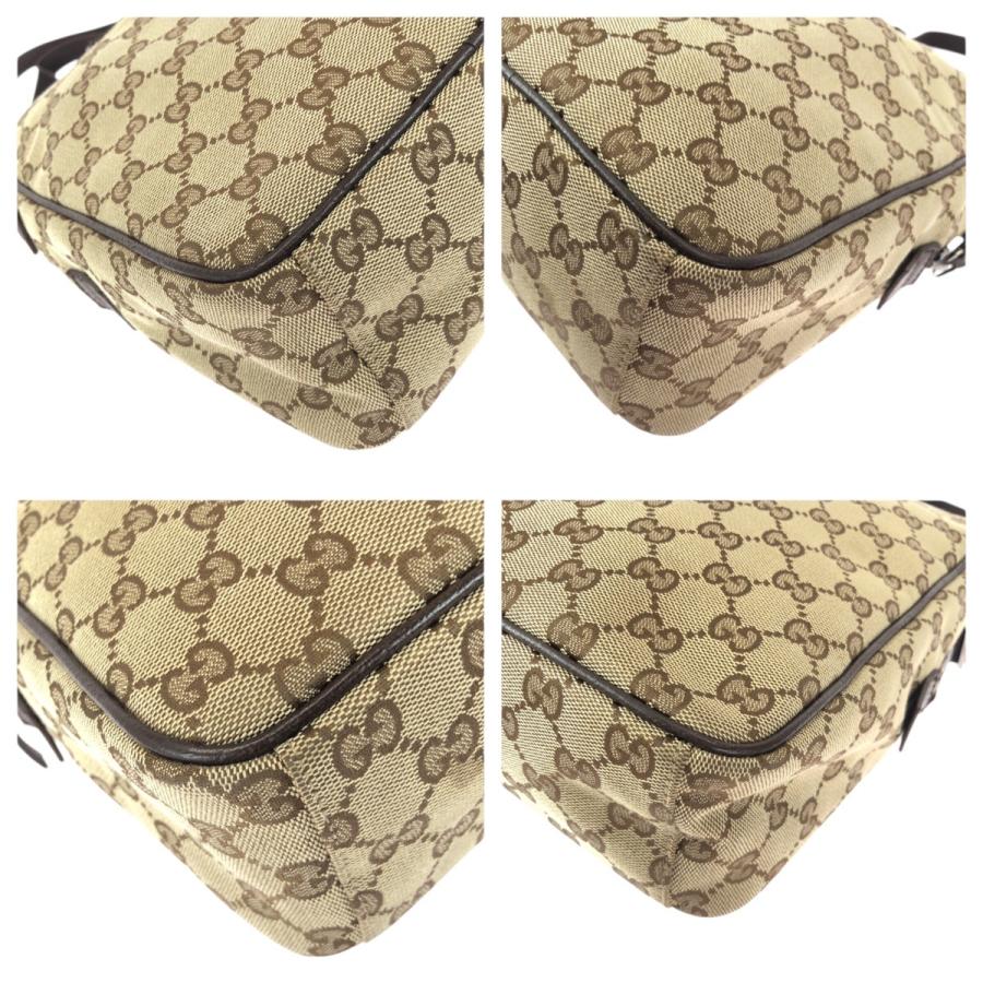 GUCCI（グッチ） 美品 ベージュ ブラウン シルバー金具 GGキャンバス
