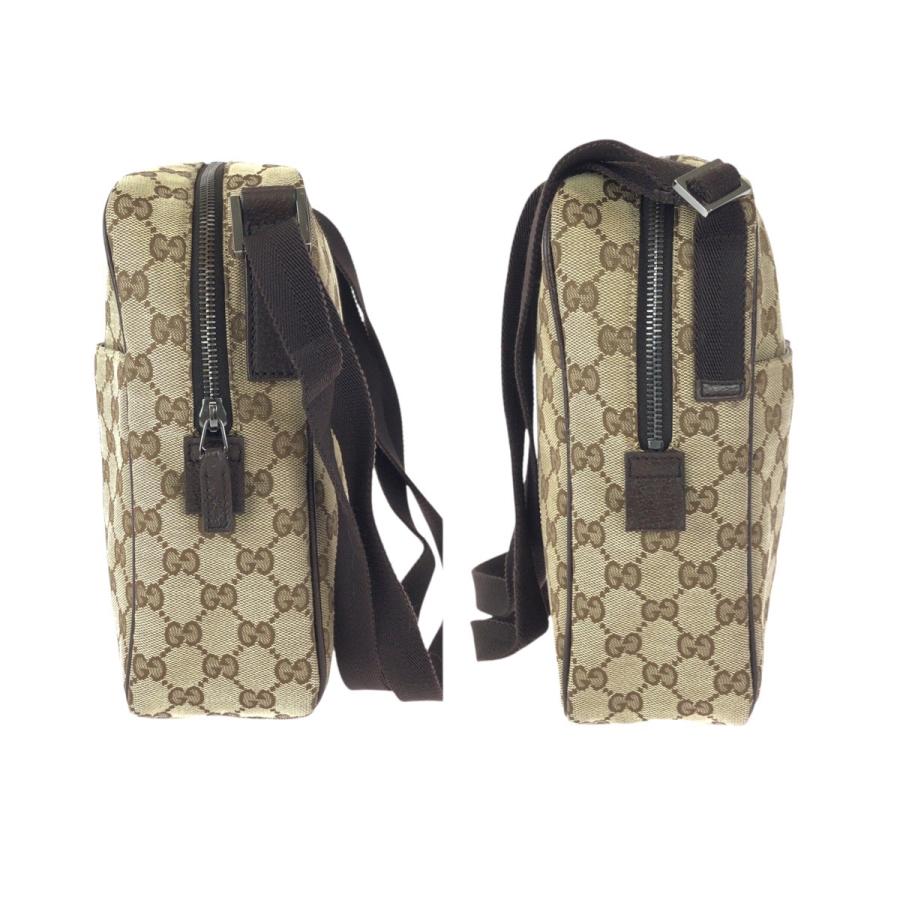 GUCCI（グッチ） 美品 ベージュ ブラウン シルバー金具 GGキャンバス