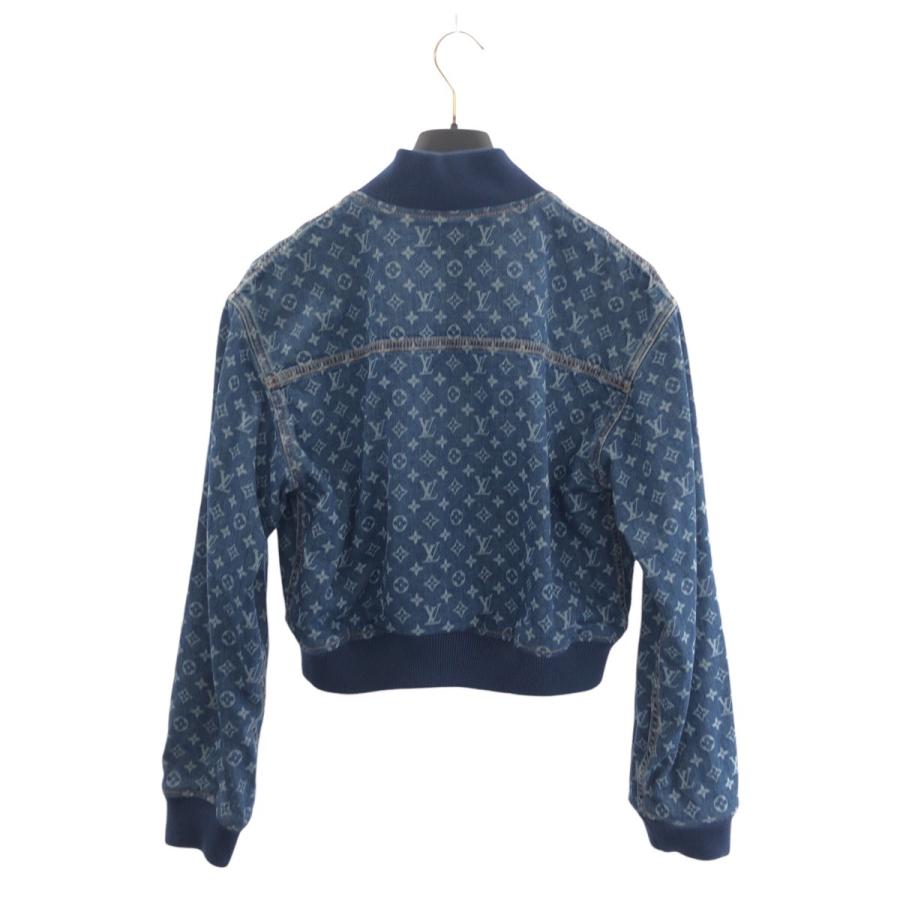 超美品 LOUIS VUITTON ルイヴィトン 25SS クロップド モノグラム デニム ボンバージャケット サイズ40 定価475,200円 ブルー 1AI174 506822の画像