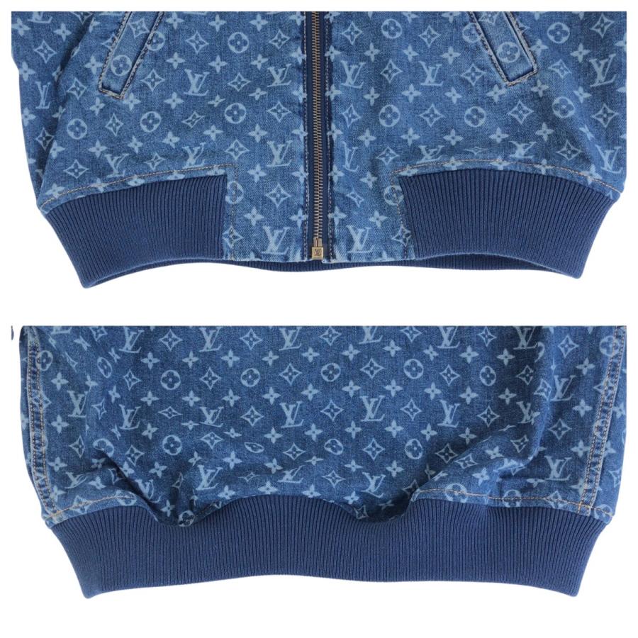 超美品 LOUIS VUITTON ルイヴィトン 25SS クロップド モノグラム デニム ボンバージャケット サイズ40 定価475,200円 ブルー 1AI174 506822の画像