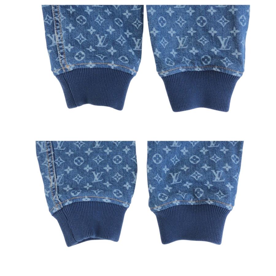 超美品 LOUIS VUITTON ルイヴィトン 25SS クロップド モノグラム デニム ボンバージャケット サイズ40 定価475,200円 ブルー 1AI174 506822の画像