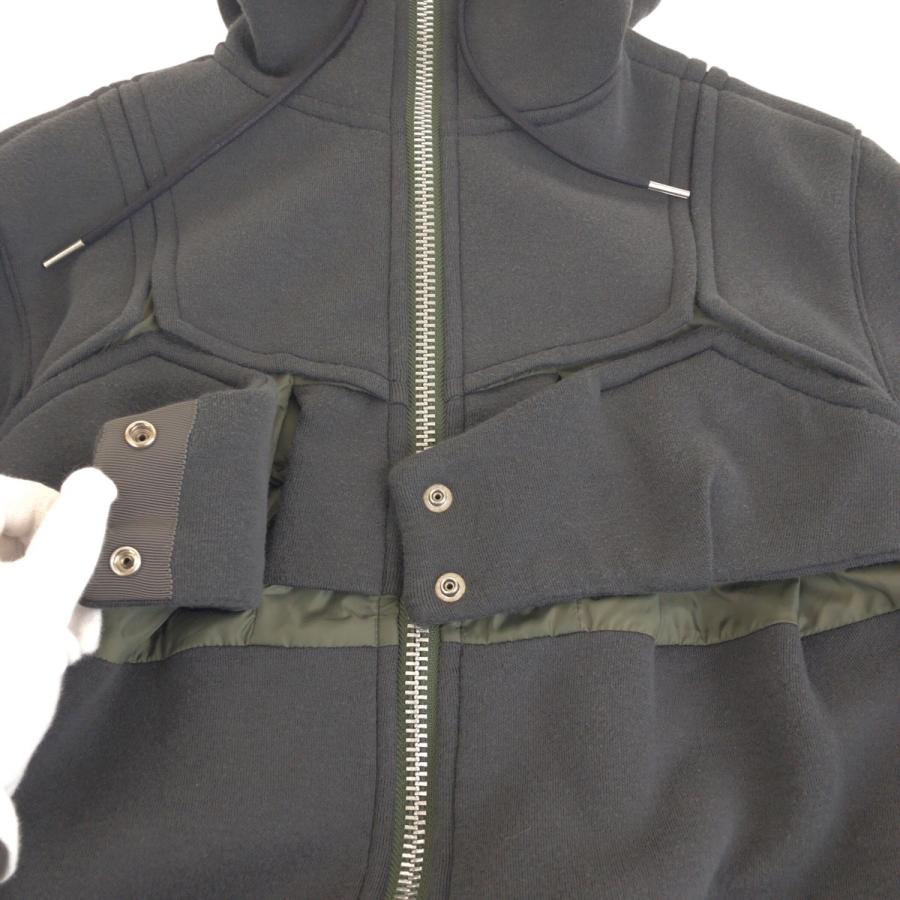 美品 Sacai サカイ スポンジ サイズ1 グレー シルバー金具 コットン/ポリエステル 22-06248 パーカー ジャケット アウター 506830_5