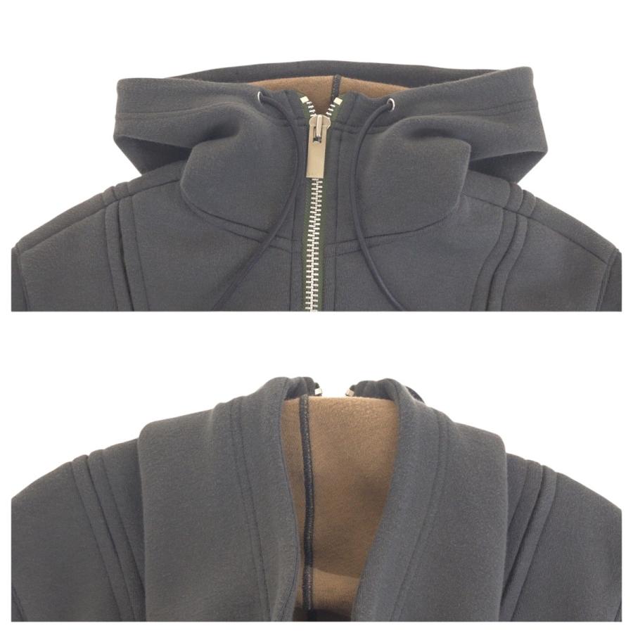 美品 Sacai サカイ スポンジ サイズ1 グレー シルバー金具 コットン/ポリエステル 22-06248 パーカー ジャケット アウター 506830_7
