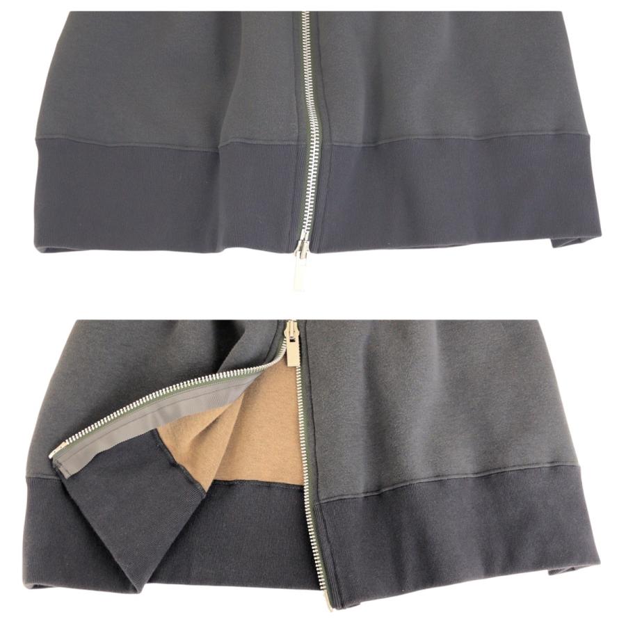 美品 Sacai サカイ スポンジ サイズ1 グレー シルバー金具 コットン/ポリエステル 22-06248 パーカー ジャケット アウター 506830_8