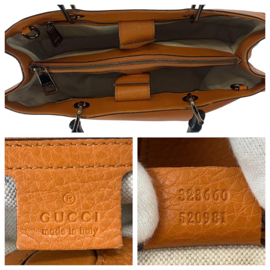 GUCCI（グッチ） 美品 バンブー 2way オレンジ ゴールド金具 レザー