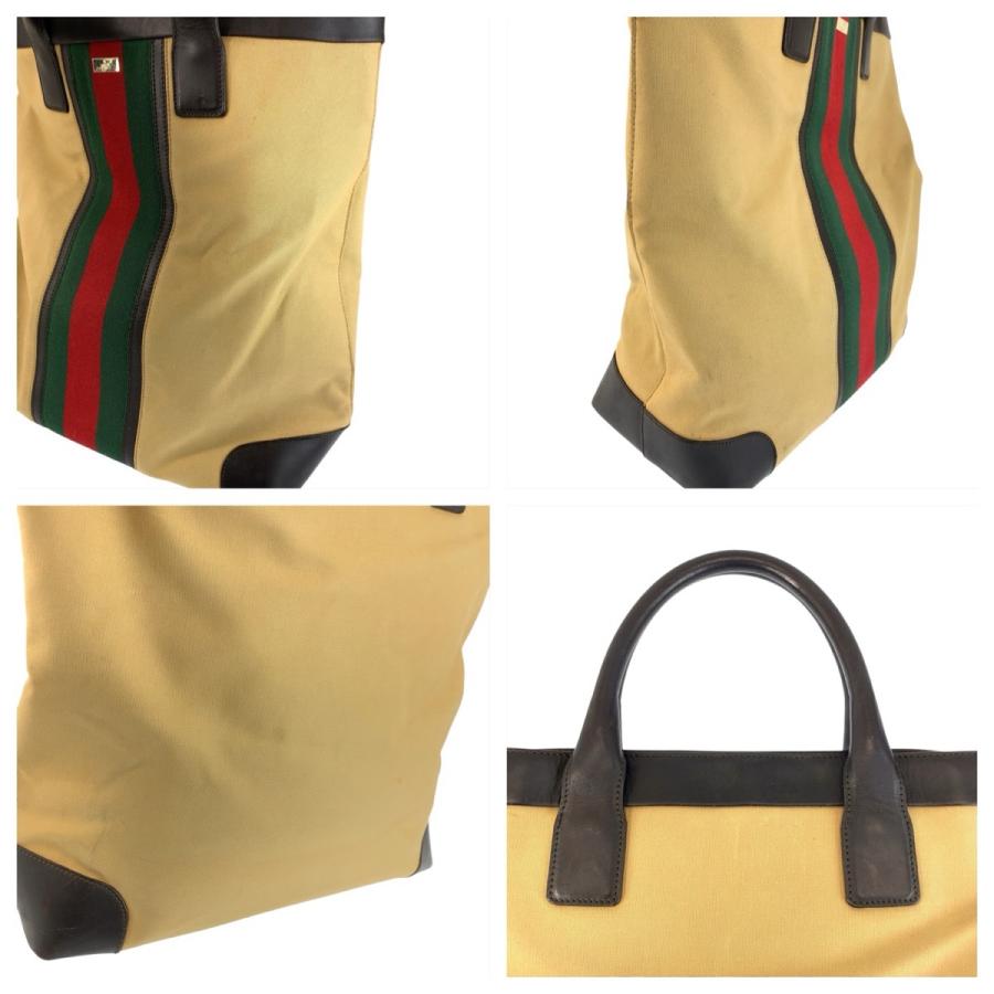美品 GUCCI グッチ シェリーライン ベージュ ブラウン キャンバス/レザー 002 1121 トートバッグ ハンドバッグ レディース 600026 | GUCCI | 04