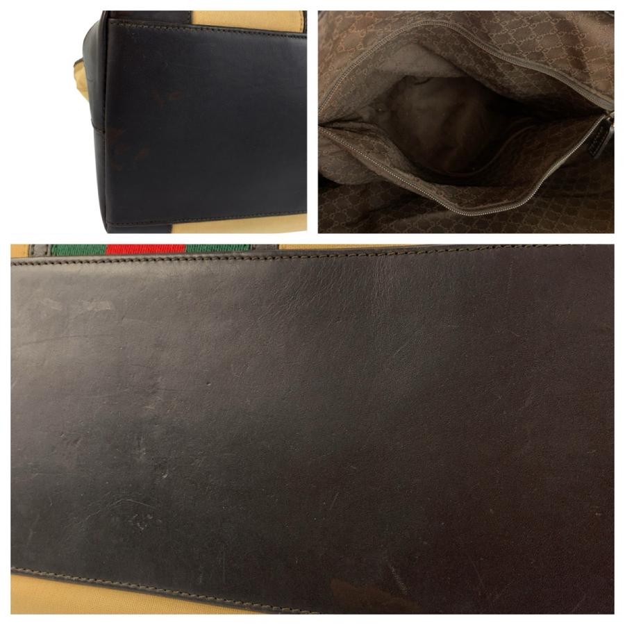 美品 GUCCI グッチ シェリーライン ベージュ ブラウン キャンバス/レザー 002 1121 トートバッグ ハンドバッグ レディース 600026 | GUCCI | 05