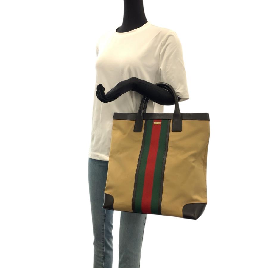 美品 GUCCI グッチ シェリーライン ベージュ ブラウン キャンバス/レザー 002 1121 トートバッグ ハンドバッグ レディース 600026 | GUCCI | 06