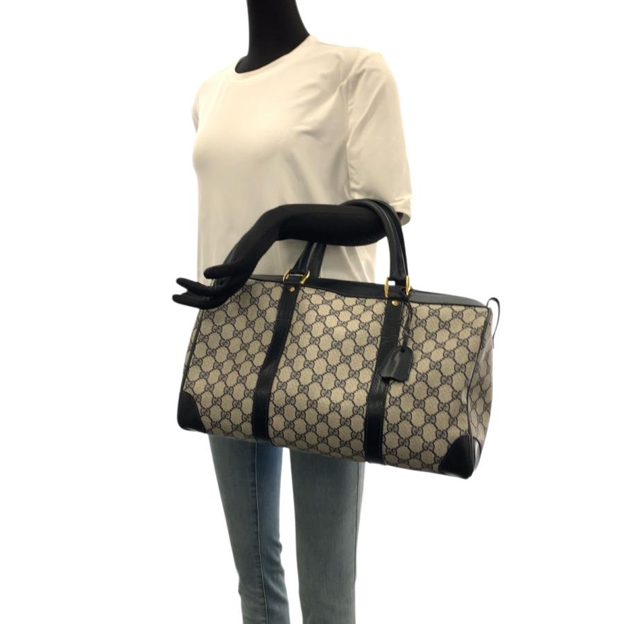 美品 GUCCI グッチ ヴィンテージ GGスプリーム ネイビー グレー ゴールド金具 PVC/レザー 58 012 468 40 ボストンバッグ 男女兼用 600028 | GUCCI | 06