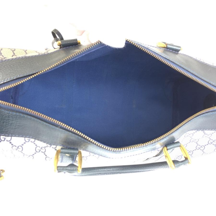 美品 GUCCI グッチ ヴィンテージ GGスプリーム ネイビー グレー ゴールド金具 PVC/レザー 58 012 468 40 ボストンバッグ 男女兼用 600028 | GUCCI | 07
