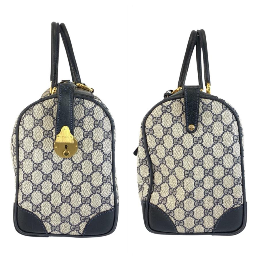 美品 GUCCI グッチ ヴィンテージ GGスプリーム ネイビー グレー ゴールド金具 PVC/レザー 58 012 468 40 ボストンバッグ 男女兼用 600028 | GUCCI | 08